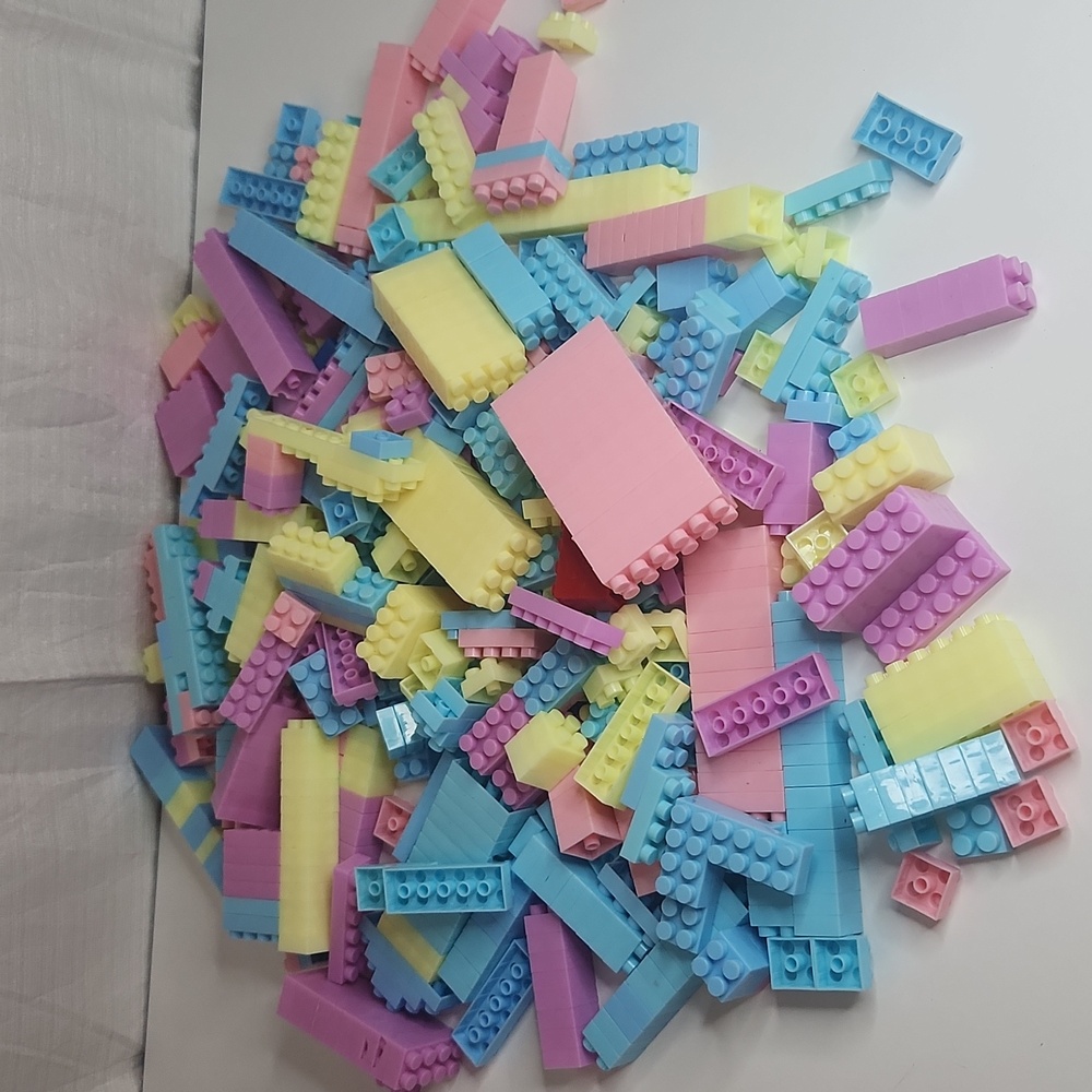 Colorful Building Blocks Set for Kids. Small Pieces. Preowned.